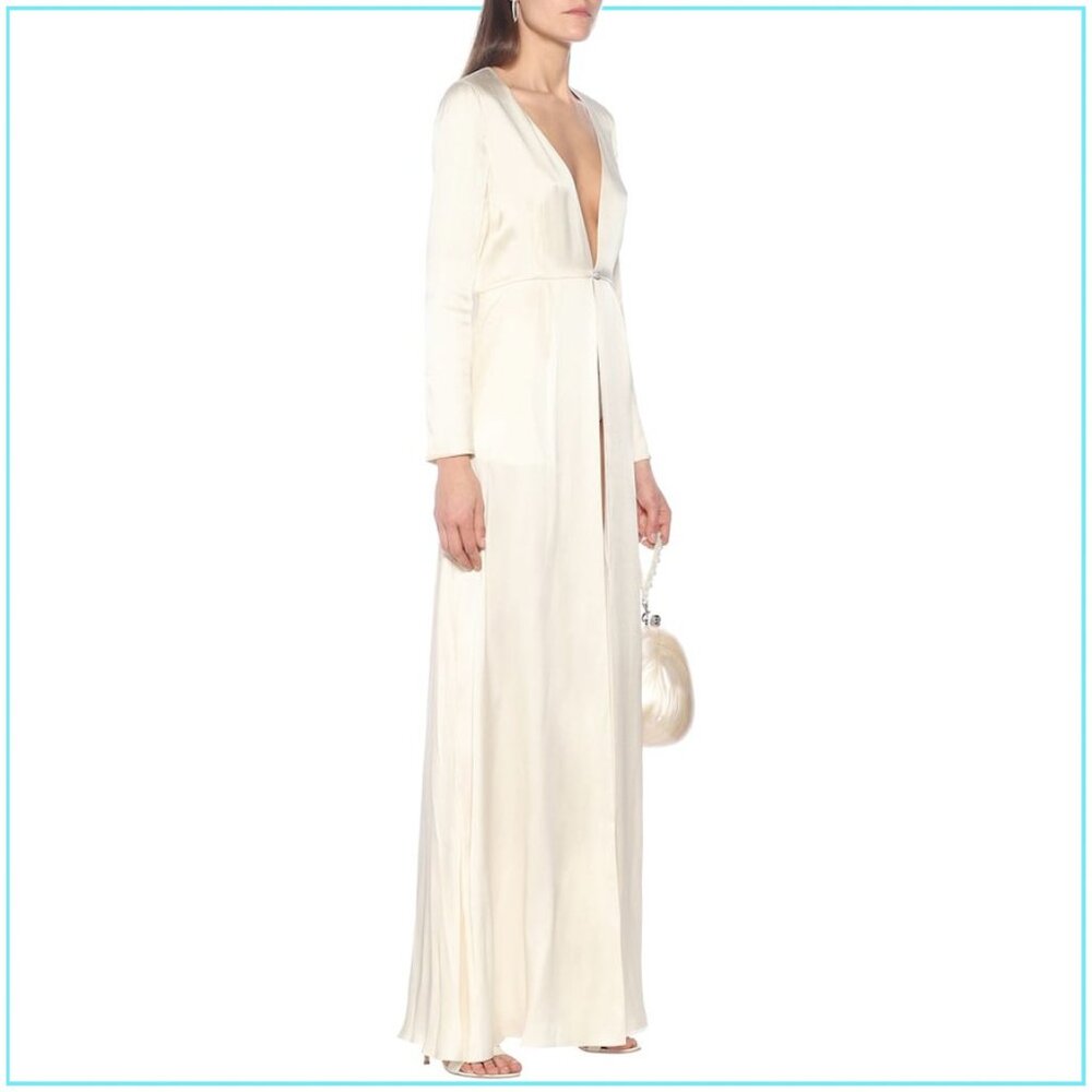 $3200 Temperley London Julianna Silk Satin Bridal Coat in Ivory. New with tags.